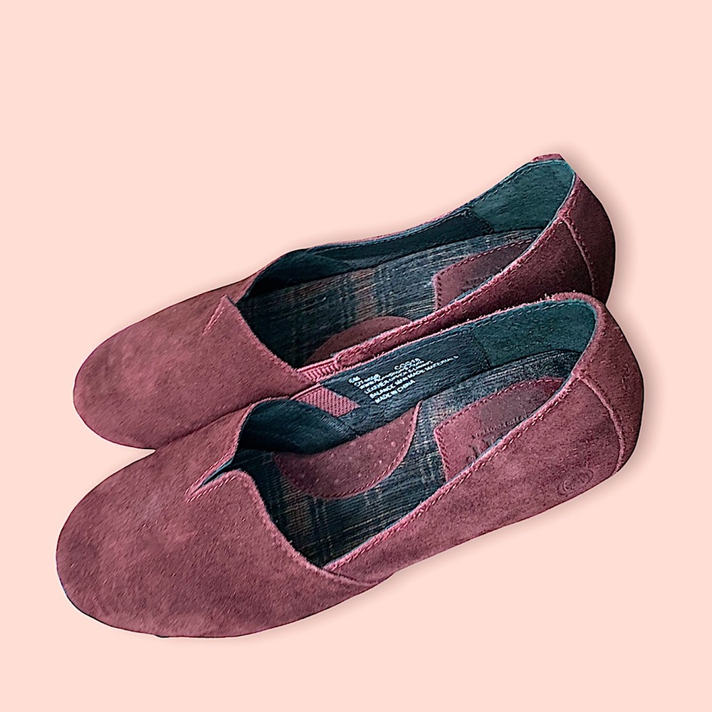 BORN suede slip on shoes